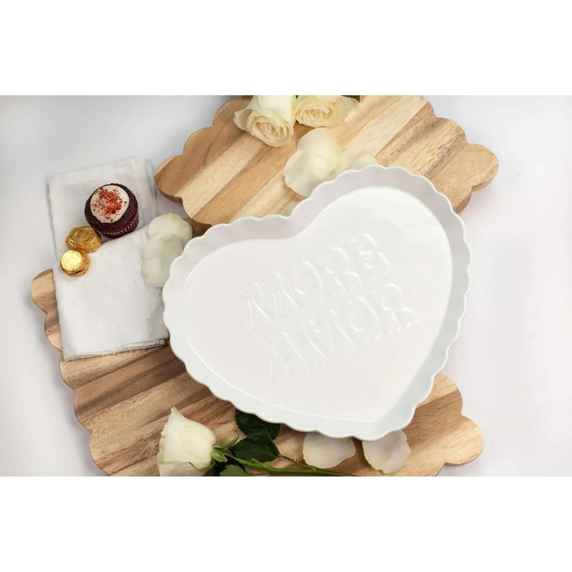 Way to Celebrate 1pk Ceramic Heart Serving Tray