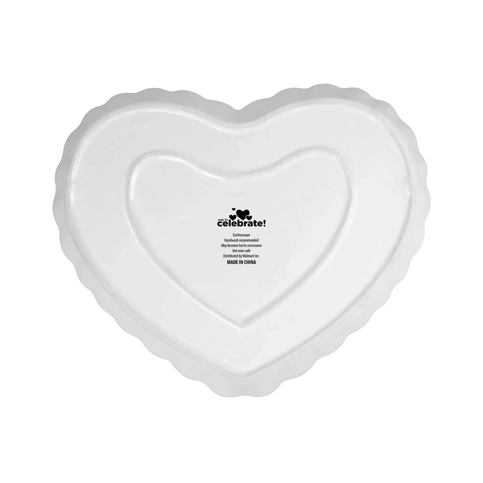 Way to Celebrate 1pk Ceramic Heart Serving Tray