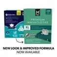 Adult washcloths multipack box, teal packaging with white text and label