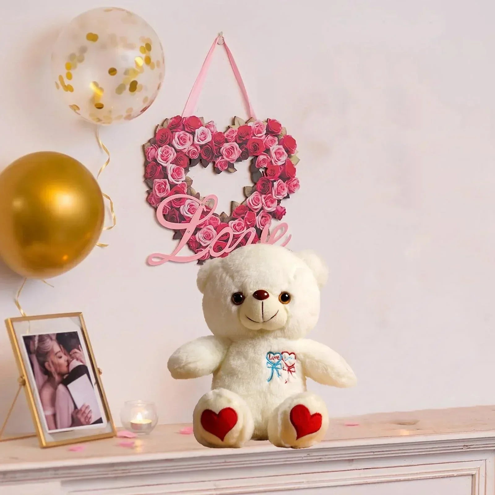 Creative Light Up LED Inductive Teddy Bear Stuffed Animals Plush Toy Colorful Glowing Teddy Bear