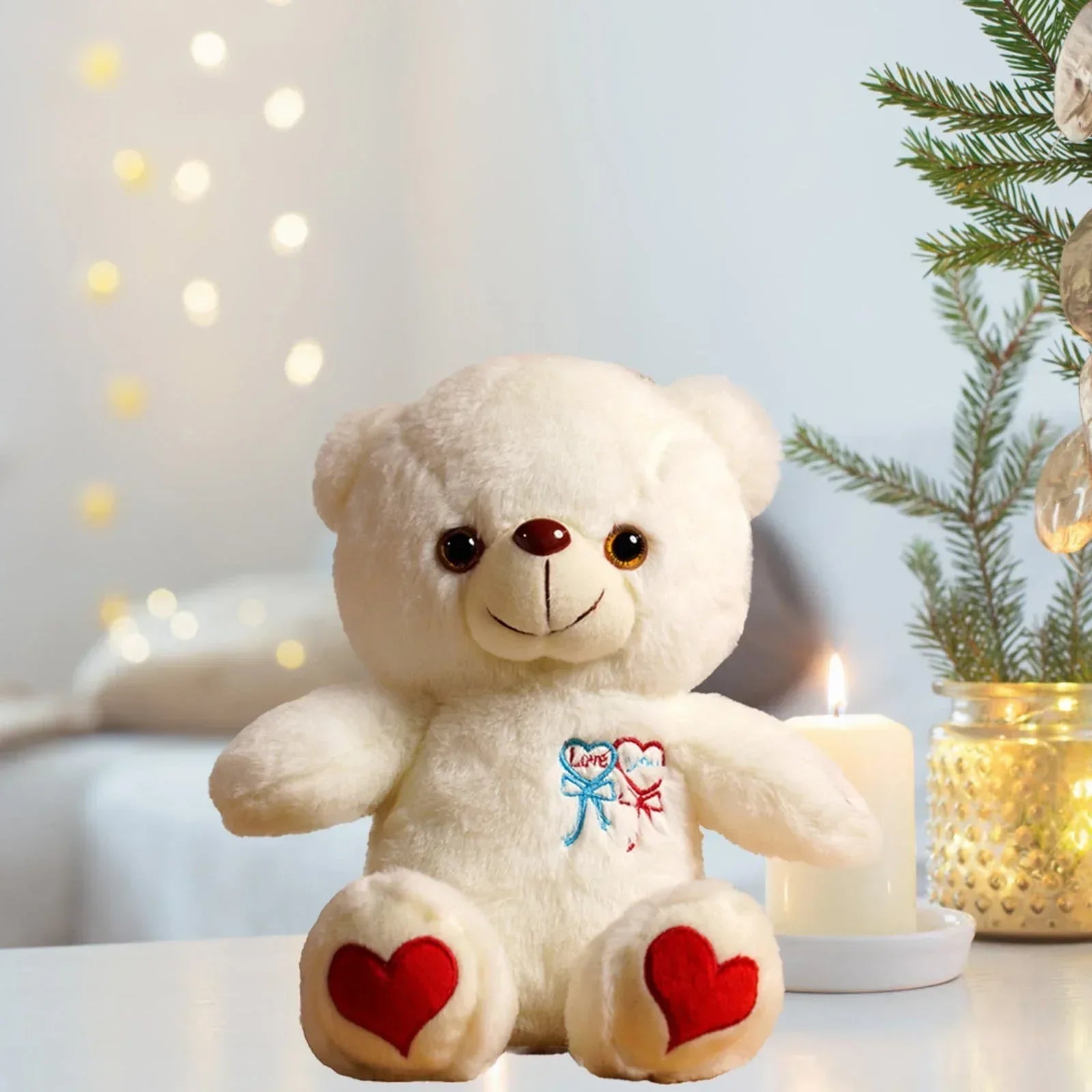 Creative Light Up LED Inductive Teddy Bear Stuffed Animals Plush Toy Colorful Glowing Teddy Bear