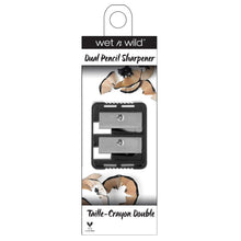 Wet n wild dual pencil sharpener retail package with two-blade icon