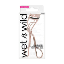 Rose gold eyelash curler in retail package