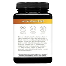 youtheory Shilajit men's formula supplement bottle, back label with icons and text